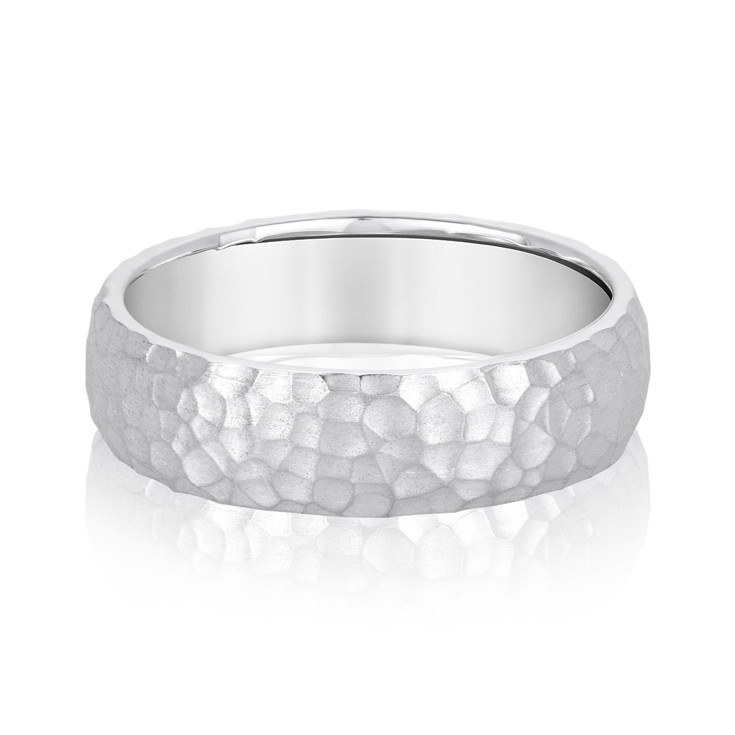 Men’s Classic Hammered Wedding Band-VIRABYANI